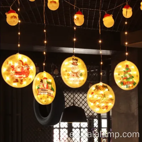 Decoraciones navideñas de luz mágica con Santa y alces